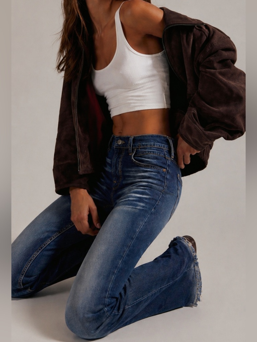 American Eagle High Rise Skinny Kick Jeans Size 10 XLong Dark Shadow Stretch